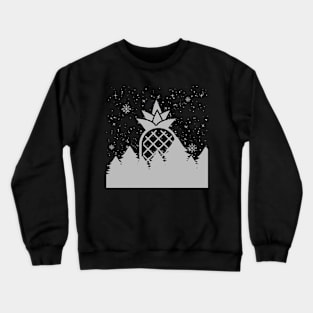 Pineapple Christmas Forest on a Winters Night Crewneck Sweatshirt